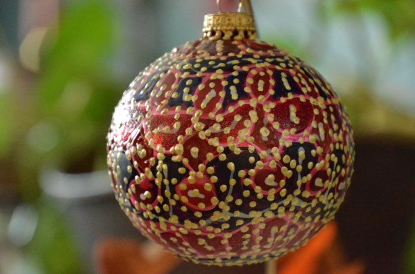 Dark Red Gold ornament